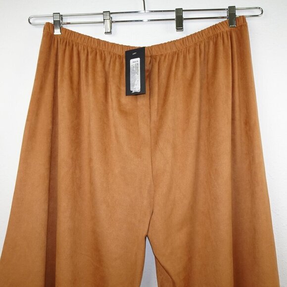 Bryn Walker Lantern Pants Women's Plus Size 3X Brown Faux Suede Oliver Wide Leg - Picture 5 of 9